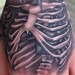 Tattoos - skeleton rib cage hand tattoo - 45627